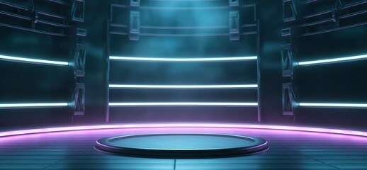 Wall Mural - Background with spotlight. Modern background and empty stage. generative ai