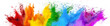 Leinwandbild Motiv colorful rainbow holi paint color powder explosion with bright colors isolated  white wide panorama background