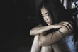 © Tinnakorn - Young depressed woman, domestic violence and rape. stop abusing violence, human trafficking, stop violence against women, Human is not a product. Stop women abuse, Human rights violations.