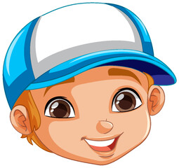 Wall Mural - Boy wearing baseball hat head
