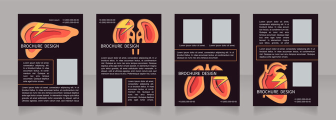Kidney chronic disorder therapy blank brochure layout design. Vertical poster template set with empty copy space for text. Premade corporate reports collection. Editable flyer paper pages