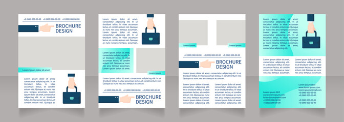 Online tools for searching candidates blank brochure layout design. Vertical poster template set with empty copy space for text. Premade corporate reports collection. Editable flyer 4 paper pages