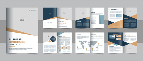 Wall Mural - creative company profile brochure template layout design, corporate brochure design template, minima