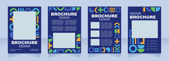 Museum exhibition blank brochure layout design. Artworks demonstration. Vertical poster template set with empty copy space for text. Premade corporate reports collection. Editable flyer paper pages
