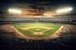 Professional baseball grand arena in the sunlight Generative AI