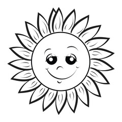 Poster - Sun face design for print or use as logo, card, flyer or T Shirt 