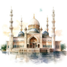 Taj Mahal, Mosque, Watercolor, PNG Background
