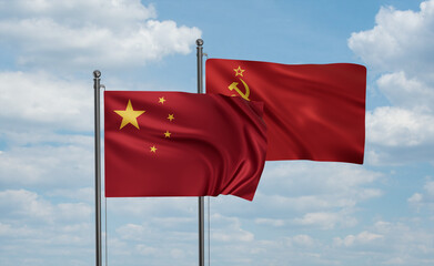 Soviet Union and China flag