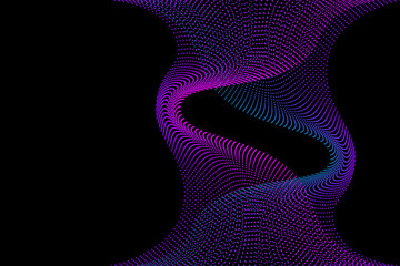 Wall Mural - abstract background from dots and lines intertwining, fractal texture with gradient, cyber futuristi