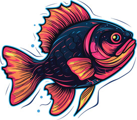 Fish color, fish neon vector, fish vector design, colorful fish free downlaod, fishing, vector art 