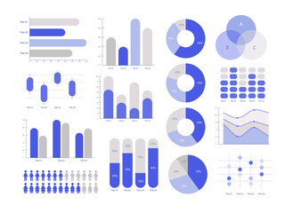 Wall Mural - business and social information infographic chart design template set. elements kit. visual data pre