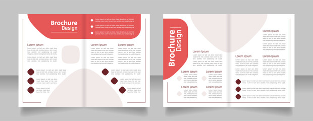 Wall Mural - court and law bifold brochure template design. half fold booklet mockup set with copy space for text