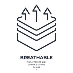 Wall Mural - breathable mattress layers editable stroke outline icon isolated on white background flat vector ill