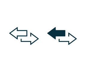 left right arrows vector icon. transfer arrows icon. 2 side arrow icon