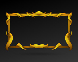 Wall Mural - vintage style elegant gold rectangular border frame template