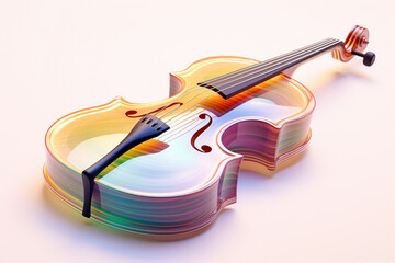 Fototapete - An abstract geometric style rendering of a Viola, with its curved body and strings composed of intersecting geometric shapes and soft, soothing color gradients. Generative AI technology