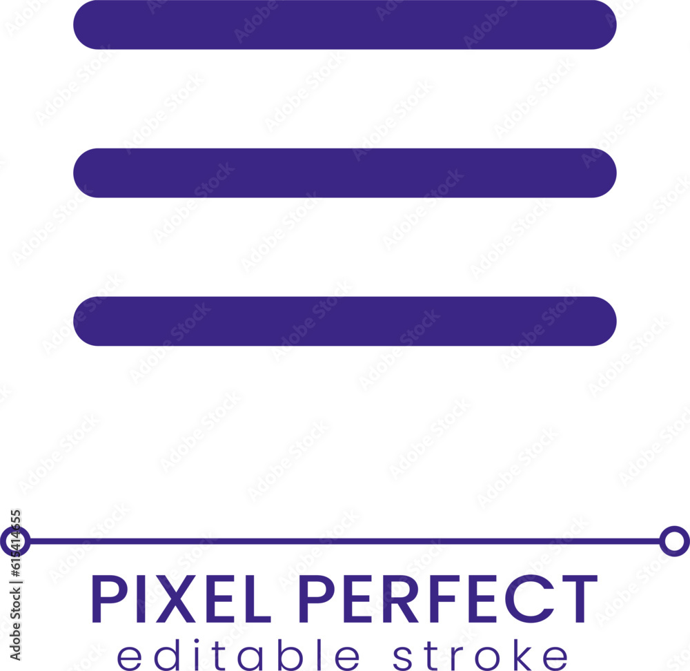 Vector de Stock Hamburger menu pixel perfect RGB color ui icon. List of ...