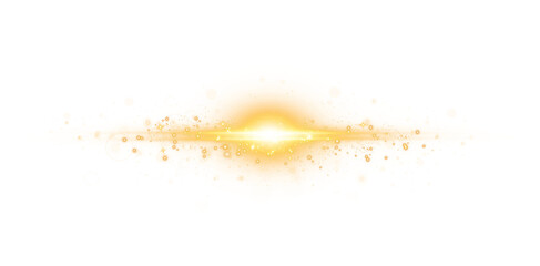 Wall Mural - golden star and sparks isolated on transparent background. flares and sunbursts. glowing light effec