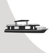 Houseboat SVG, Boat House Svg, Houseboat Clipart, Houseboat Vector Illustration, Cut file for Silhouette, Clipart, Cricut, Svg