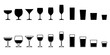 グラス ドリンク コップ アルコールドリンクのアイコンセット_Set of various glass icons