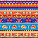 Fototapeta Kuchnia - 	
Pakistani or Indian truck art vector seamless unique pattern with lotus flowers , decorative wallpaper, textile or fabric print design