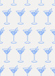 Seamless pattern of martini cocktail. Line art, retro. Vector illustration for bars, cafes, and restaurants.