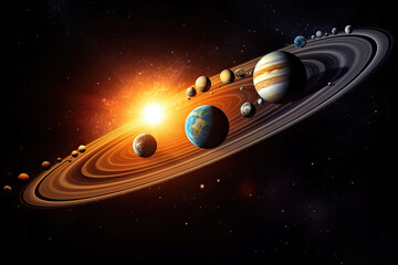 Wall Mural - planets in the solar system. generative ai.