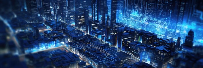 Premium Abstract Conceptual HUD and circuit board space futuristic technology ui interface hologram for business and education.AI generated