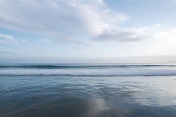 Canvas Print - peaceful ocean view with serene waves and sky, perfect for meditation and reflection, created with generative ai