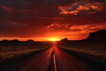 Canvas Print - scenic road trip with a twist, showcasing unique natural phenomena or other sights and sounds that can only be seen in nature, created with generative ai