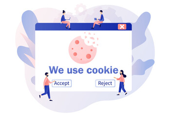 Wall Mural - we use cookies policy notification pop up. protection of personal information cookie. confidential i