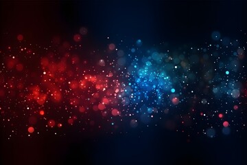Wall Mural - Colorful red and blue particles background, ai generated