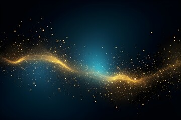 Wall Mural - Colorful yellow and blue particles background, ai generated