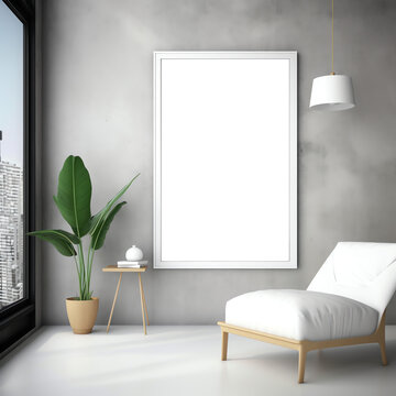 Wall Mural -  - clean white poster mockup - art and poster display - generative ai