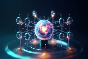 Wall Mural - atomic nucleus electrons neutrons protons. model shows that an atom is mostly empty space, with elec