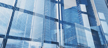Business Background Banner With Office Buildings, Innovation Technology For Business