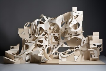 Wall Mural - deconstructed and fragmented shapes forming a cohesive whole, with each part contributing to the des
