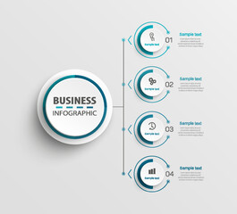 Infographics number options template with  4 steps . Can be  used for workflow layout, diagram, business  options, banner, web design