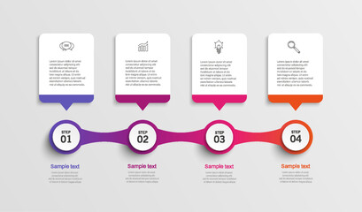 infographics number options template with 4 steps . can be used for workflow layout, diagram, busine