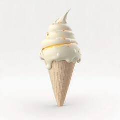 Wall Mural - cone ice cream isolated on white background