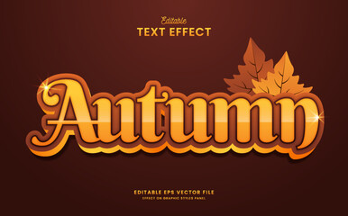 Wall Mural - decorative autumn editable text effect vector design