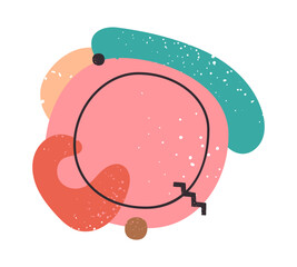 Wall Mural - textured liquid frame. abstract colorful badge, geometric round trendy texture frame flat vector ill