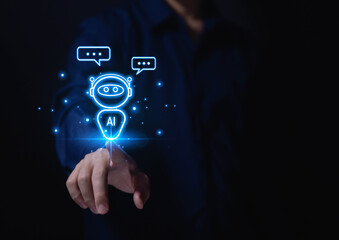 Wall Mural - robot intelligent digital chatbot chat assistant robot customer ai artificial intelligence technolog