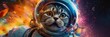 © BraveSpirit - The astronaut cat soars through a vast galaxy. Exploring the wonders of space. Generative AI