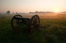 Cannon At The Gettysburg Battlefield, Gettysburg National Military Park, Gettysburg, Pennsylvania, USA; Gettysburg, Pennsylvania, United States Of America