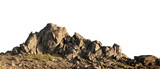 Fototapeta  - Rock mountain slope foreground close-up isolated on a transparent background. Element for matte painting, copy space. Generative AI.