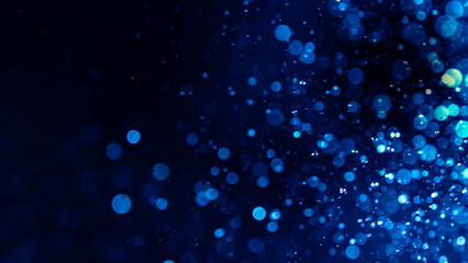 Wall Mural - abstract blue bokeh defocus glitter blur background.