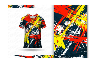 Sports jersey and t-shirt template sports jersey design vector. Sports design for football, racing, gaming jersey. Vector.