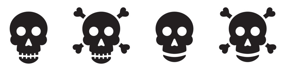 Canvas Print - skull crossbone icon. human skull icon, vector illustration