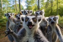 Ring Lemur Catta Making Selfie Ai Generated Art